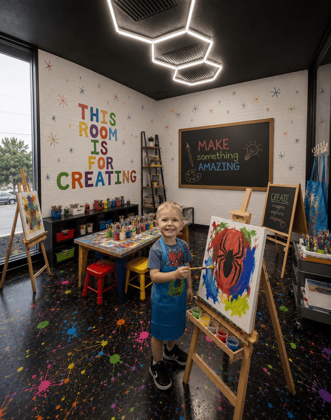 Craft and board game room